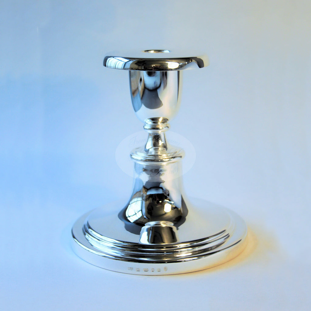 STERLING SILVER SQUAT CANDLESTICK   DESIGN BOWRING