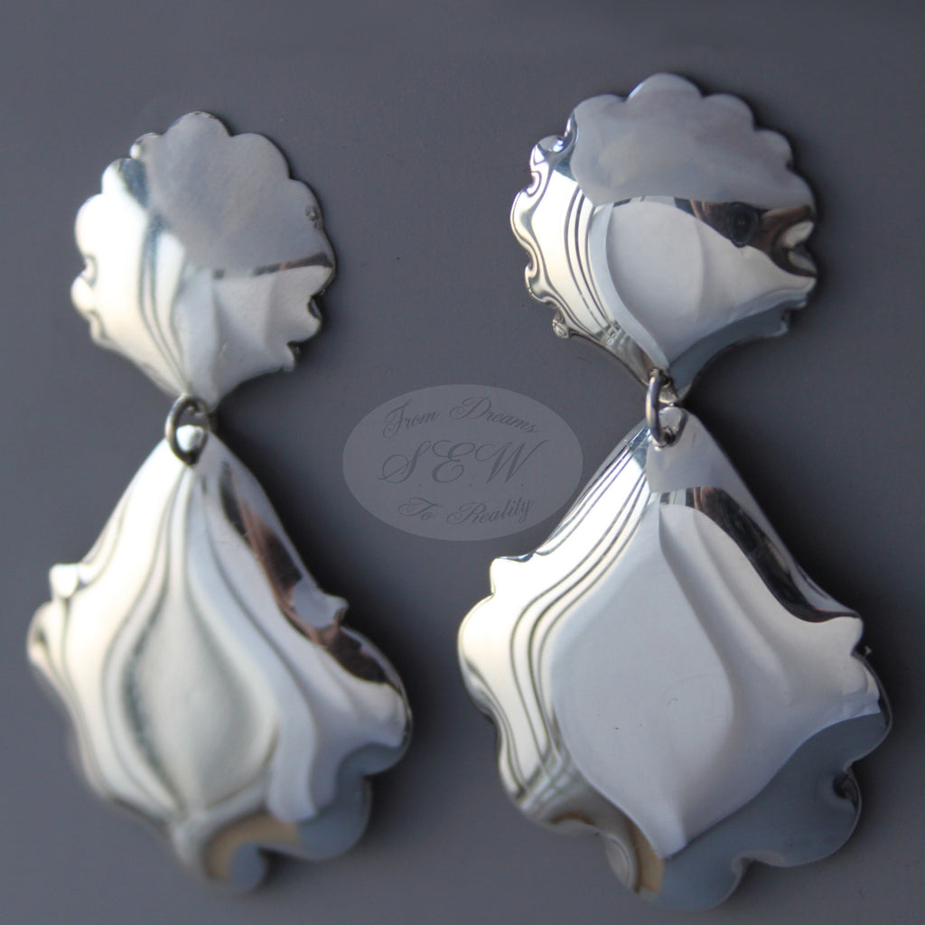 STERLING SILVER LARGE EARRINGS  LAZY DAISY - LARGE