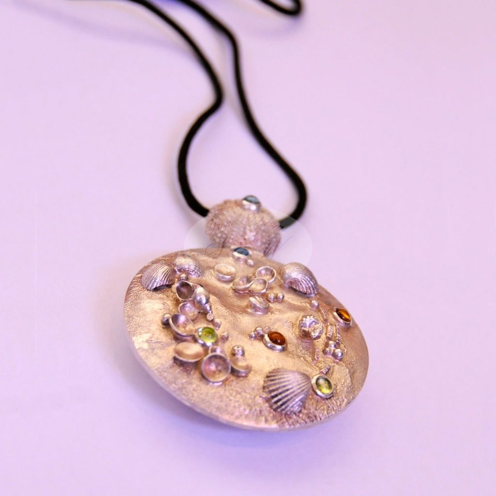 STERLING SILVER LARGE NECKLACE  SEASHORE OCEANIC
