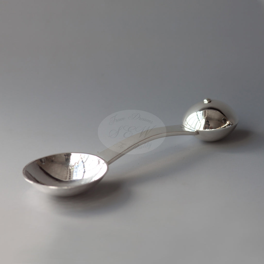 STERLING SILVER KIDS TEETHING SPOON  RATTLES