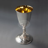 STERLING SILVER WINE GOBLET DESIGNED SALMON RUN