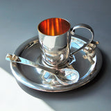 STERLING SILVER CUP SPOON & PLATE SET,  SPECIAL NAME TED'S T-TIME TREAT