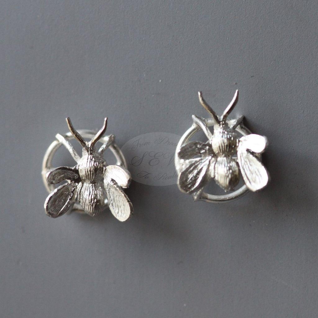 STERLING SILVER STUD EARRINGS HONEY B – Ltd-Gold1