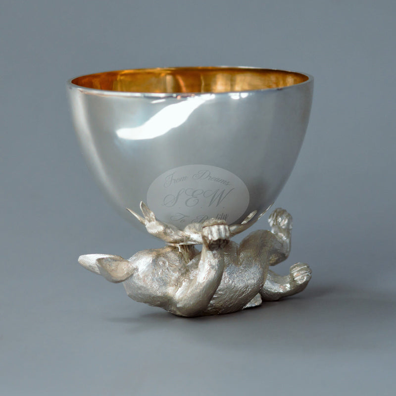 STERLING SILVER EGG CUP BOBBIE'S EGGY BREAKFAST