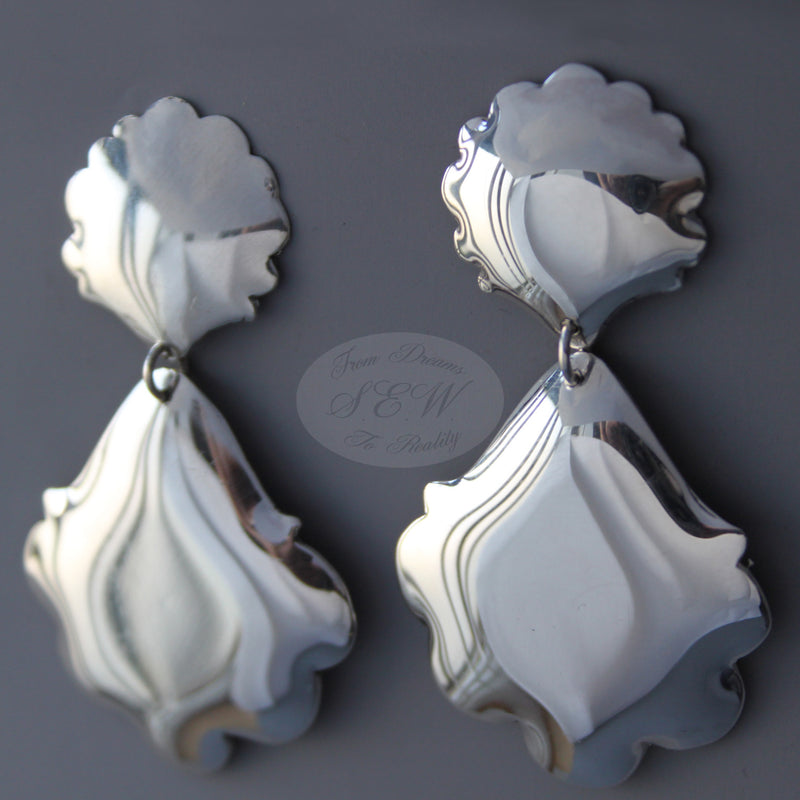 STERLING SILVER LARGE EARRINGS  LAZY DAISY - LARGE