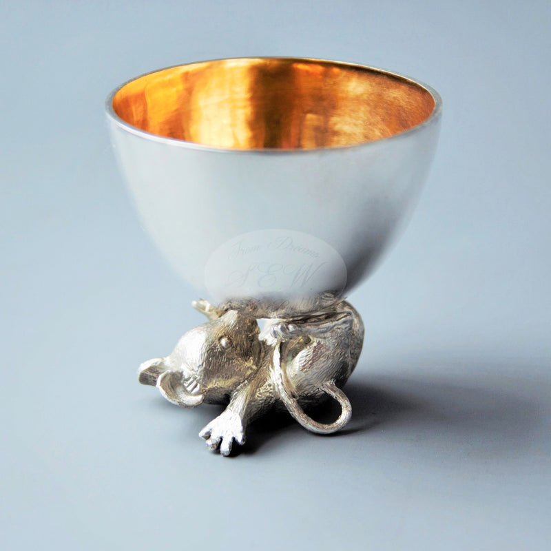 STERLING SILVER EGG CUP  MONTY'S EGGY BREAKFAST