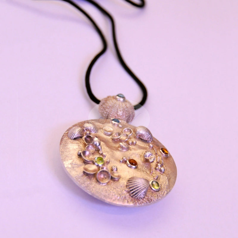 STERLING SILVER LARGE NECKLACE  SEASHORE OCEANIC
