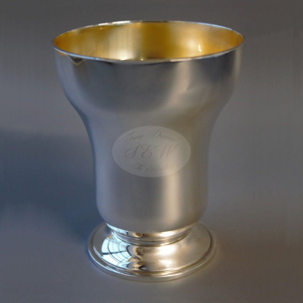 STERLING SILVER DRINKING CUP PEARED UP